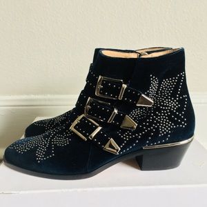 Chloe suzanna velvet boots sz 37.5